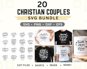 Christliche Paare SVG-Bundle | Glaube & Liebe Zitate (Digitaler Download)