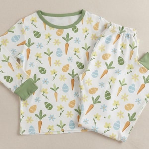Family Matching Easter Pajamas: Carrot and Egg Print Sleepwear Set image 5