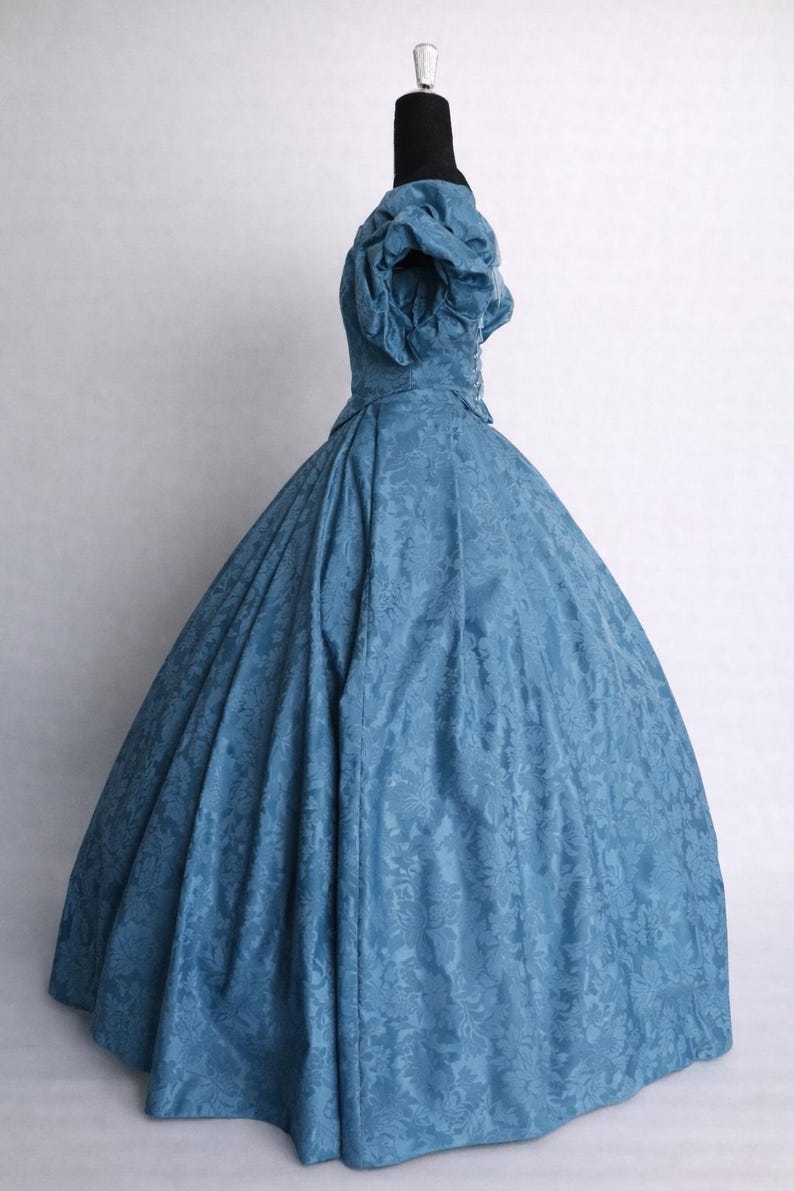 Victorian Light Blue Ball Gown Historical Costume Handmade Victorian Light Blue Ball Gown Historical Costume Handmade