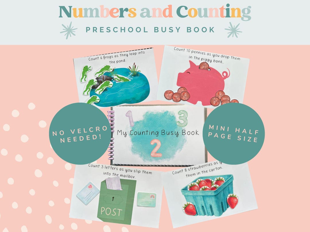 Numbers and Counting Pre-school Learning Toddler Busy Book-printable ...