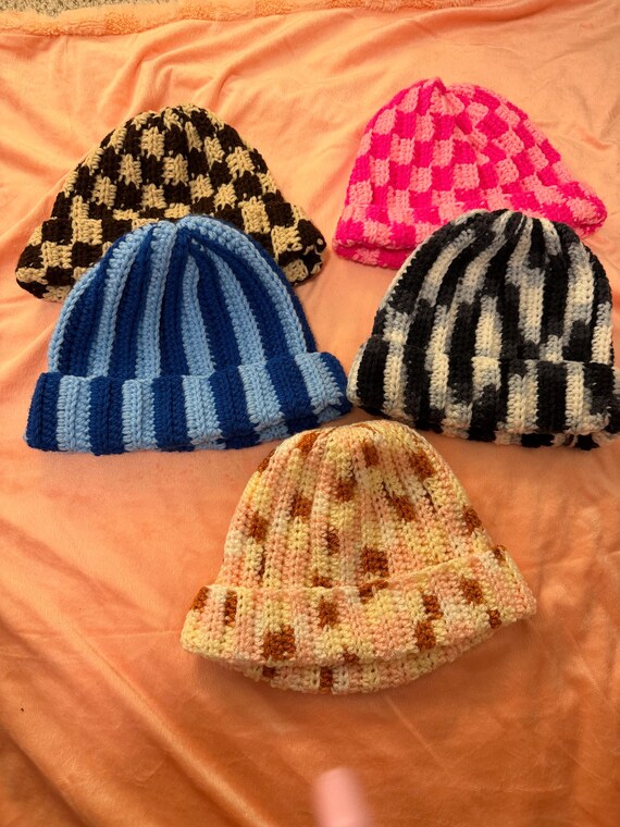 Cozy knit  Beanies in different colors Teal Rainbow Knit Beanie Hat - Huggalugs main image 2