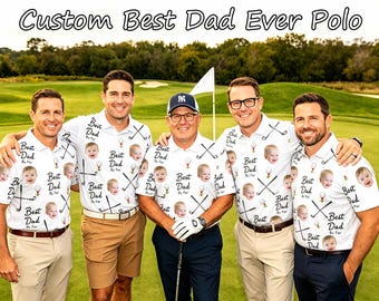 Benutzerdefiniertes Gesichts-Poloshirt für Golfer, Gesicht auf Shirt-Geschenken für Papa, personalisiertes Kurzarm-Golf-Shirt, benutzerdefiniertes Polo für Golfer, Geschenke für Opa