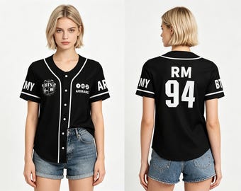 Maglia da baseball personalizzata Kpop BTS, Top personalizzato con nome e numero del merchandising del BTS 2026 World Tour, Top sportivo esclusivo per i fan del comeback dei Bangtan
