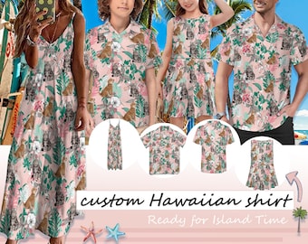 Personalized face Hawaiian shirt, Custom Hawaii shirt with photo, 60th birthday shirt,Personalized Father's Day Apparel,Group Travel Shirts