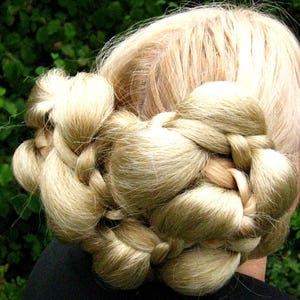 UPDO HAIR PIECE Renaissance hairdo wig Braided chignon Medieval hair bun Reenactment Larp braid extensions Tribal Fusion Belly Dance braids