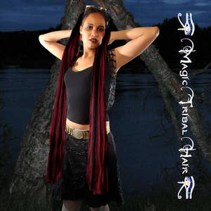 GOTHIC HAIR FALLS  2x ponytail hair piece 39&#39;&#39;/100 cm long Custom Color Goth hair braid extensions Tribal Fusion Belly Dance hair accessory