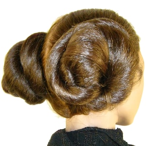 Cinnamon Hair Buns Double Space Buns YOUR COLOR Sci-fi costume updo Halloween star princess wig Fantasy wedding chignons Rose buns topknots