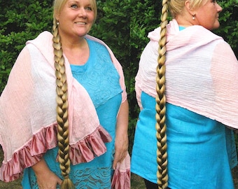 Braid hair extension YOUR HAIR COLOR 36'' long Rapunzel hairpiece Natural braided plait Wedding bride ponytail Formal synthetic hair braid