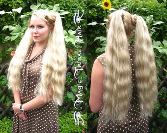 CUSTOM pair of size S plus HAIR FALLS 22''/ 55 cm Braid Wedding extension Rockabilly Ponytail wig Tribal Fusion bellydance costume accessory