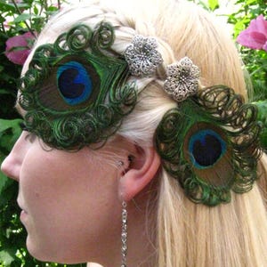 2 x PEACOCK FEATHER FASCINATOR bride & bridesmaids hair jewelry Bridal head piece Flower girl hair accessory Woman peacock hair jewelry