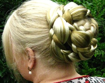 Chignon Hairpiece YOUR HAIR COLOR Elf hair bun Braided updo hairpiece Wedding bride topknot Renaissance hair extension braid Prom hairdo