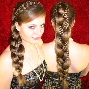 Rapunzel Braid Ponytail YOUR HAIR COLOR Renaissance bride hairpiece Braided wedding plait Fantasy fairytale hair extensions Boho accessory