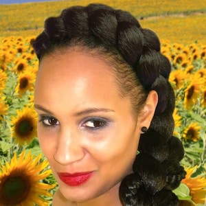 Chunky Afro Braid Headband YOUR HAIR COLOR African American hair piece