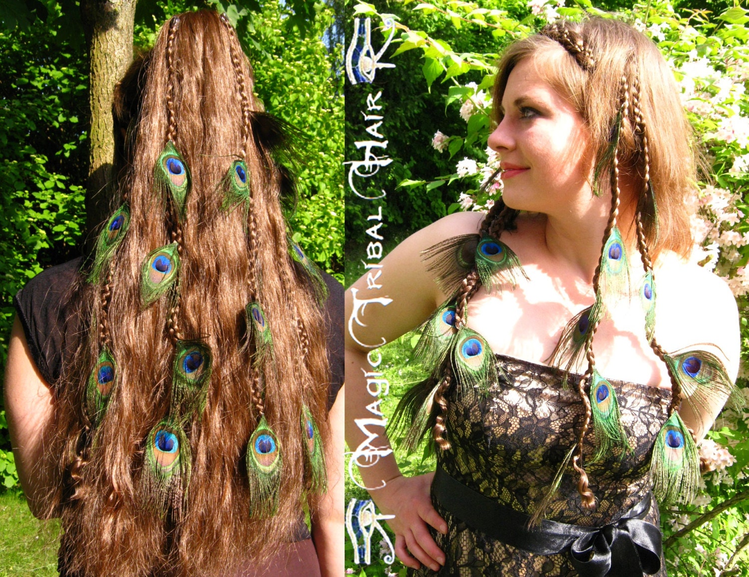 Blauwdruk wildernis opwinding PAUW HAAR STUK clip hair extensions 20 veren 2 vlechten haar - Etsy  Nederland