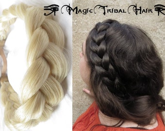 Braid Headband YOUR HAIR COLOR thin & wide braided hairband French braid hairpiece Bride wedding hair accessory Boho halo hair crown plait