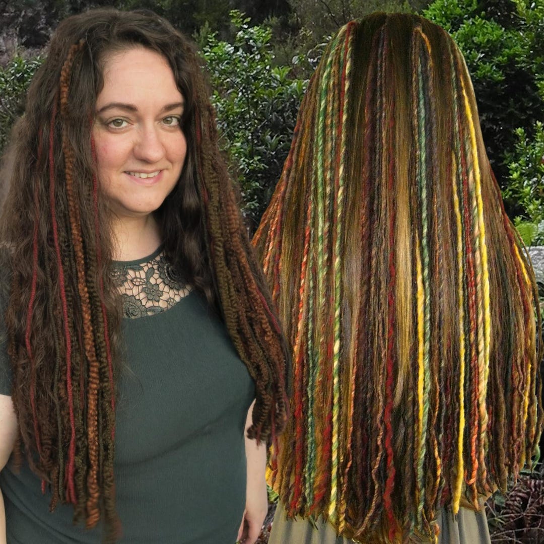 CLIP-IN DREADLOCKS Colorful Hippie Dreads Boho Dread Falls