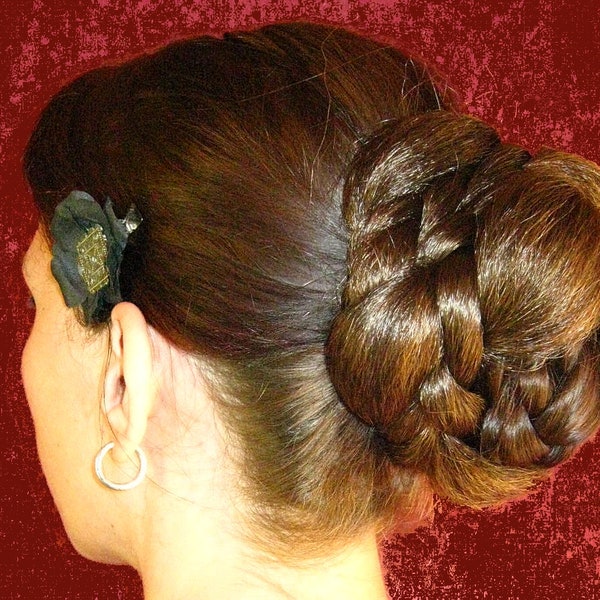 CHIGNON colore personalizzato HAIR BUN Steampunk Sposa intrecciato pezzo di capelli updo Ciuffo da sposa medievale rinascimentale Treccia di danza del ventre Tribal Fusion