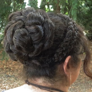 Messy Hair Bun Lush Volume Updo YOUR COLOR Braided Clip-on Chignon