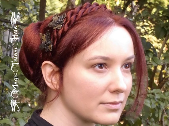 Cerchietto per capelli cm 4 con perline e pietra - hand made Scegli il colore Bianco