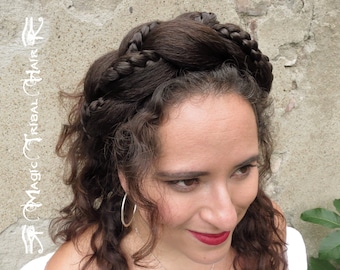 Headband Diva Braid YOUR HAIR COLOR Chunky Braided Halo Hair Crown Boho hair piece Hip hop hairband Prom tiara Wedding Bride hair accessory