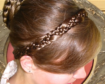 Braid Hairband HEADBAND synthetic hair Medieval HAIR PIECE Braided Renaissance faire tiara Custom Color hair extension Boho hair accessory