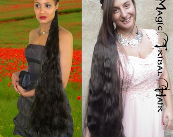 Hair Falls 39&quot; long waves YOUR HAIR COLOR Bride Wedding hair extension Bridal hairpiece Renaissance Medieval hair piece Prom hair accessory