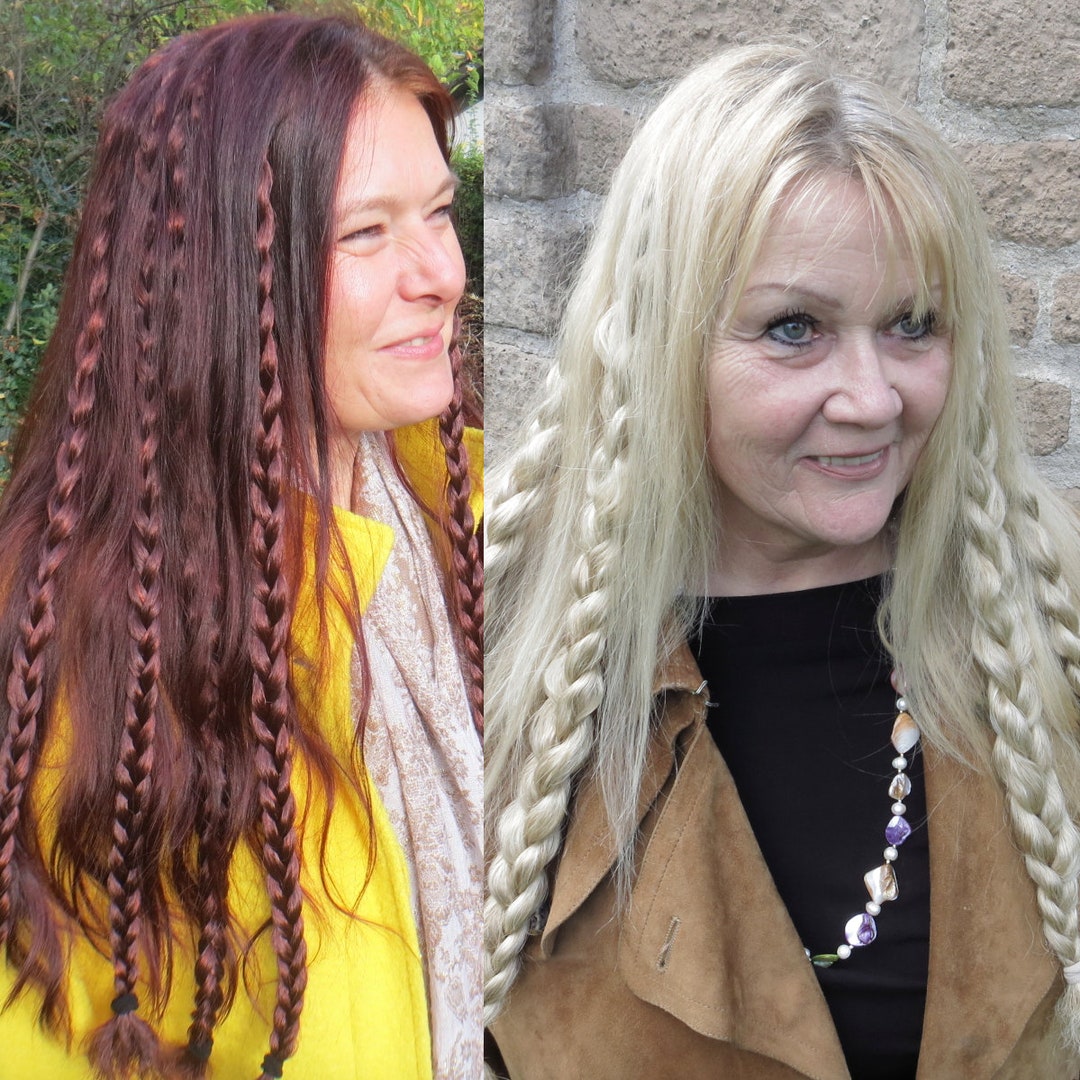 Clip-in Messy Braids YOUR HAIR COLOR Natural Hair Extensions Boho