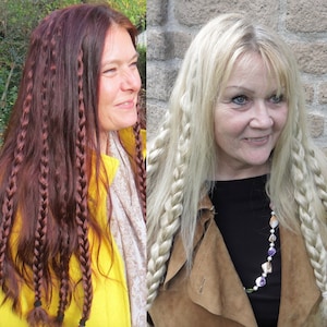 Clip-in Messy Braids YOUR HAIR COLOR Natural hair extensions Boho bride hairpiece Renfaire braids Renaissance wedding Larp costume plaits