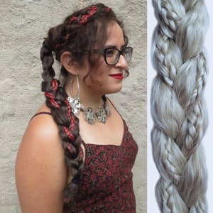 Messy Rapunzel Hair Braid YOUR HAIR COLOR Undone look hair extension 20&#39;&#39; long plait Wedding bride braided ponytail Fantasy hair piece