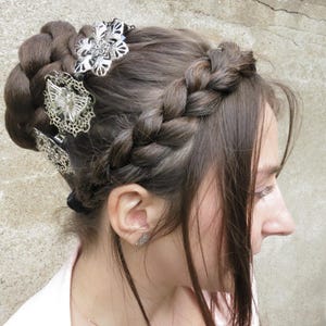 Hair Bun YOUR HAIR COLOR Braided chignon bun cover hair piece Classic ballet bun & topknot Clip on prom hairpiece Wedding hair extensions image 12