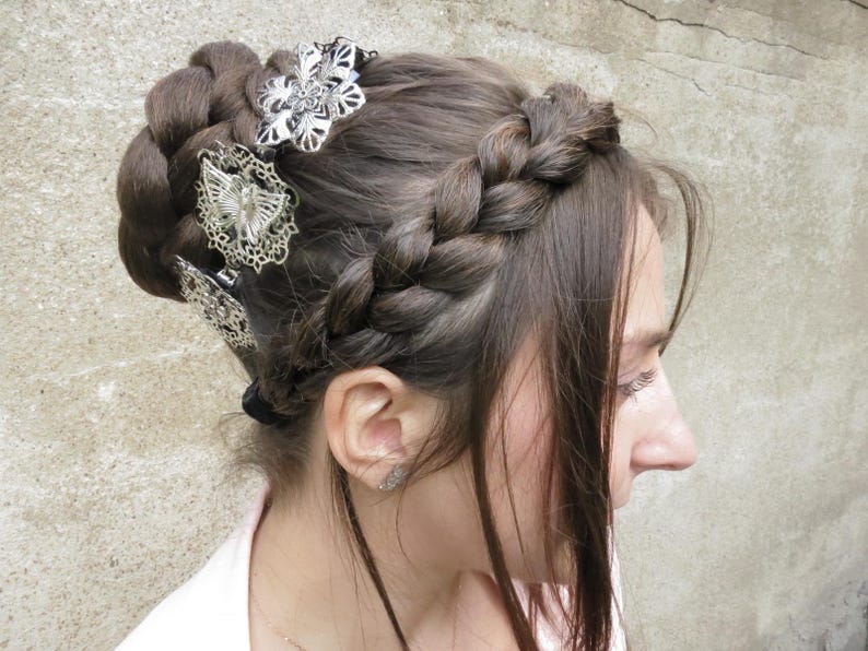 Hair Bun YOUR HAIR COLOR Braided chignon bun cover hair piece Classic ballet bun & topknot Clip on prom hairpiece Wedding hair extensions image 12