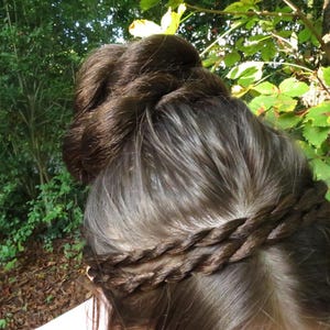 Hair Bun YOUR HAIR COLOR Braided chignon bun cover hair piece Classic ballet bun & topknot Clip on prom hairpiece Wedding hair extensions image 19