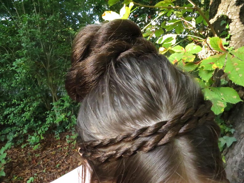 Hair Bun YOUR HAIR COLOR Braided chignon bun cover hair piece Classic ballet bun & topknot Clip on prom hairpiece Wedding hair extensions image 19