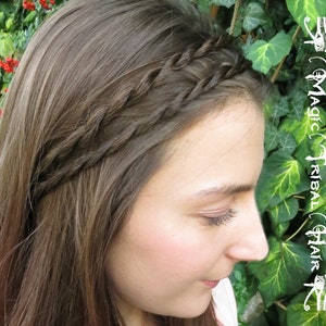 Headband hairpiece YOUR HAIR COLOR Twist braid hairband Boho Bride wedding hair piece Prom tiara hair accessory Renaissance hair jewelry