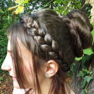 Messy Braid Headband with slip-stop YOUR HAIR COLOR Undone look hairpiece Loosely braided boho hair crown Bridesmaids wedding hair piece