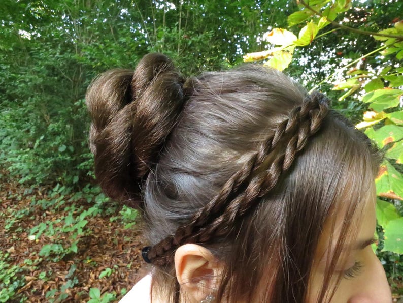 Hair Bun YOUR HAIR COLOR Braided chignon bun cover hair piece Classic ballet bun & topknot Clip on prom hairpiece Wedding hair extensions image 20