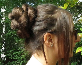 Accesorio para moño rosa TU COLOR DE CABELLO Extensión de cabello para cubrir un moño Trenza Moño clásico de ballet Moño alto de novia para boda Accesorio para el cabello de graduación con clip