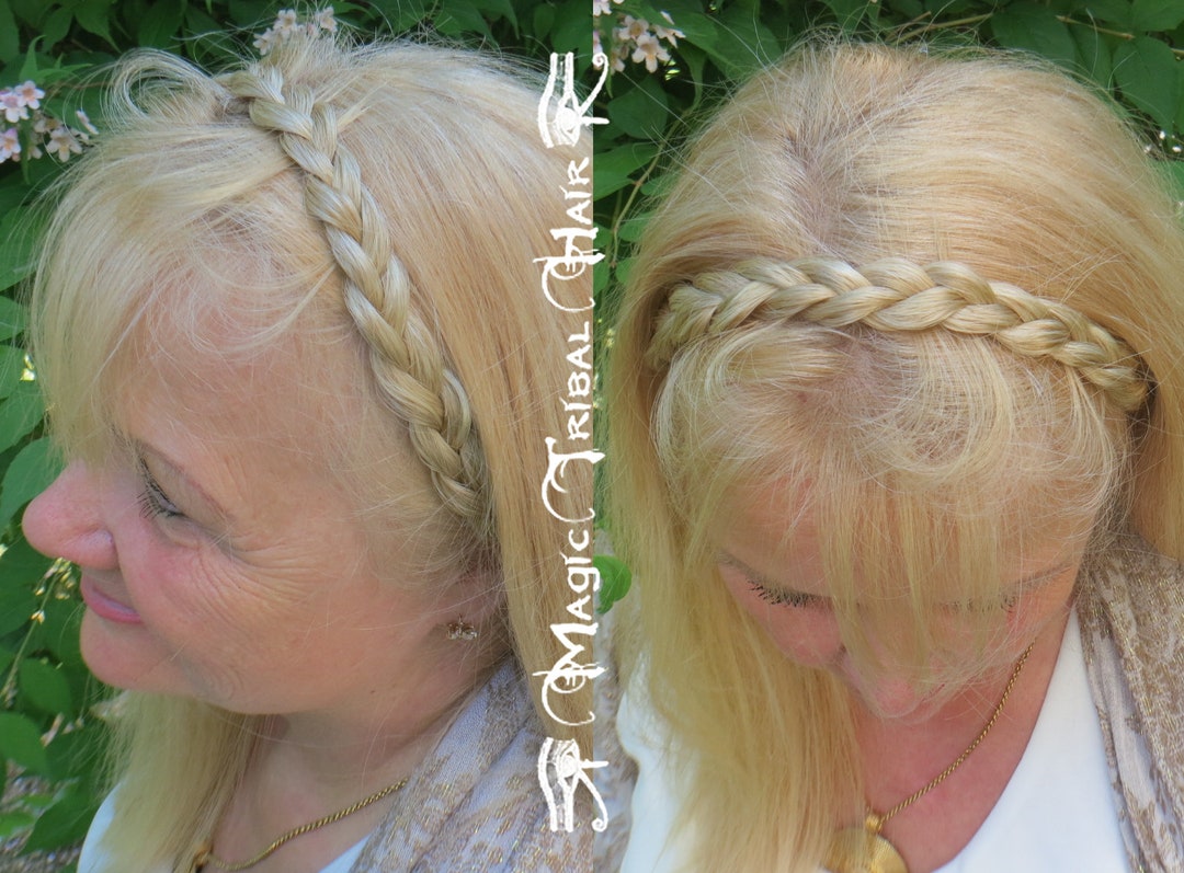 Braided headband tiara Fantasy braid hair piece All colors MAGIC TRIBAL HAIR  - Magic Tribal Hair