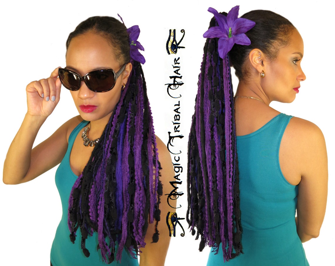 YARN HAIR FALLS purple Dream Tribal Fusion Hair Etsy