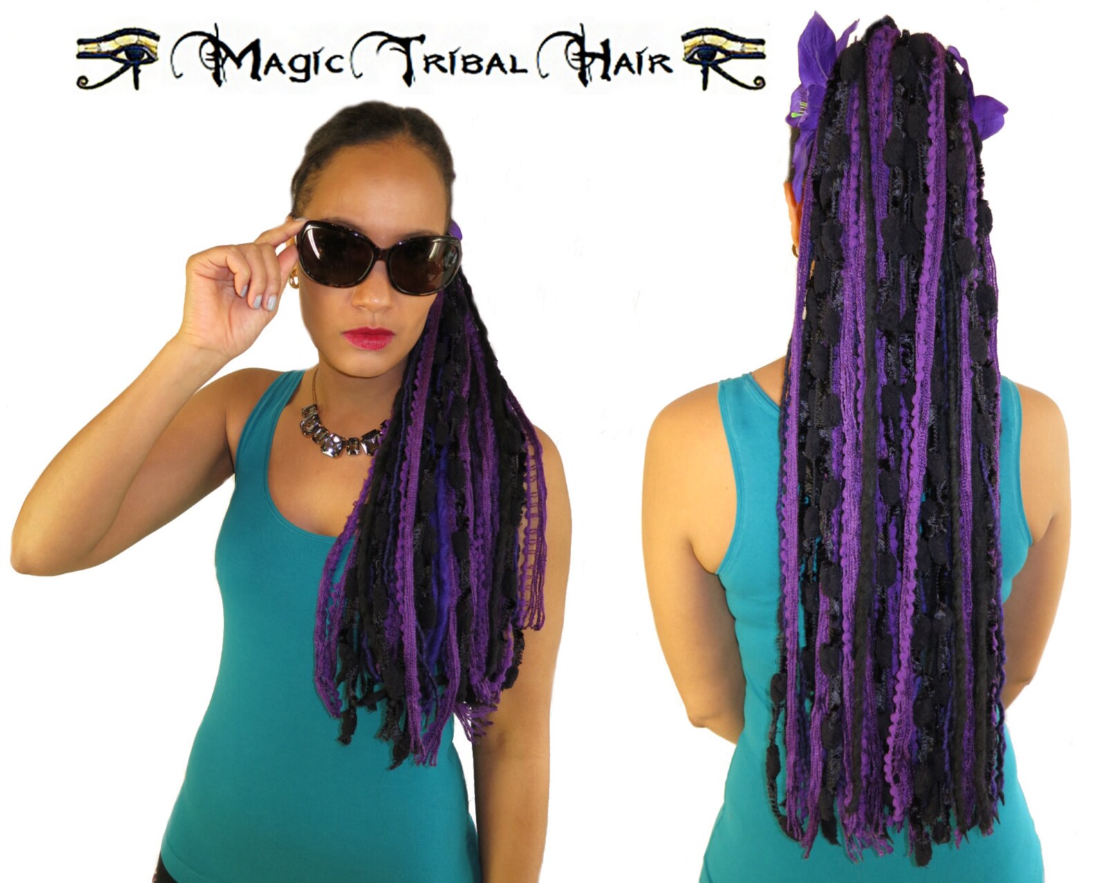 YARN HAIR FALLS purple Dream Tribal Fusion Hair Etsy