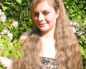 Hair Falls size L YOUR HAIR COLOR wavy hair extensions 22" /55 cm long hairpiece waves Renaissance wedding hair piece Larp Cosplay hair fall