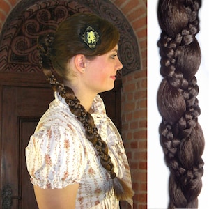 Hair Braid Ponytail Snow White YOUR COLOR 20&#39;&#39; Braided Viking Plait