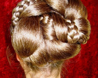 Braided Chignon Bun Cover Hairpiece YOUR HAIR COLOR Wedding clip on bun Beehive updo hair extension Boho hair bun Bride hairdo accessory