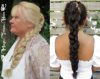 Messy Braid Natural Braided Hair Piece YOUR COLOR Ponytail Extension