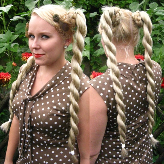 2 x TWIST BRAID custom color 20''/ 50 cm Fantasy Bride wedding hair EXTENSIONS Cosplay Larp braids Steampunk hair piece Tribal Belly Dance