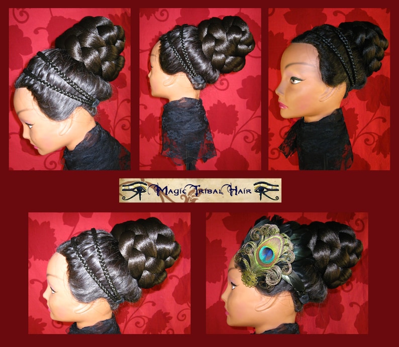 Trenza exuberante trenza extra larga TU COLOR DE CABELLO Pieza de cabello Tribal Fusion Cola de caballo Gypsy Boho Extensión de cabello para danza del vientre Caídas de cabello Bollywood imagen 8