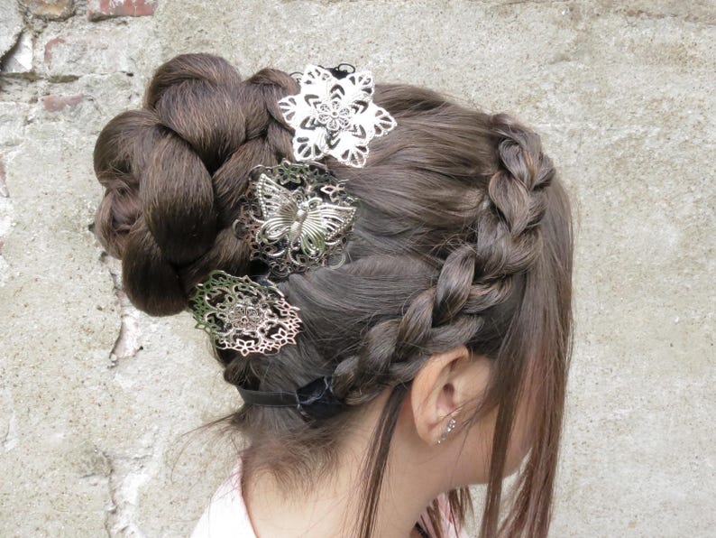 Hair Bun YOUR HAIR COLOR Braided chignon bun cover hair piece Classic ballet bun & topknot Clip on prom hairpiece Wedding hair extensions image 13