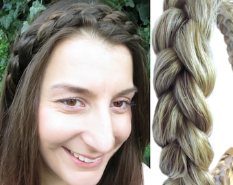 Braided Headband Messy Braid with slip-stop YOUR HAIR COLOR Undone look hair piece Boho plait hairband Country Wedding bridesmaids crown