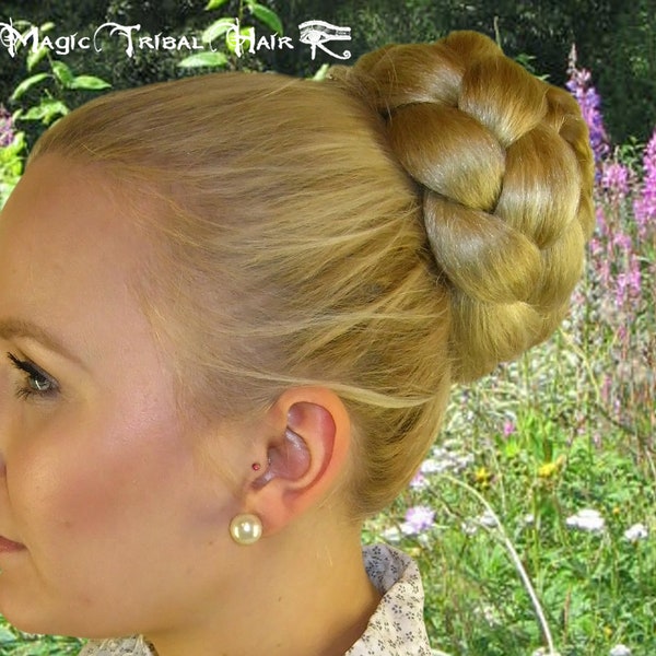 Haarknoten, geflochtener Clip-on-Chignon, Haarknoten, Hochsteckfrisur in IHRER FARBE