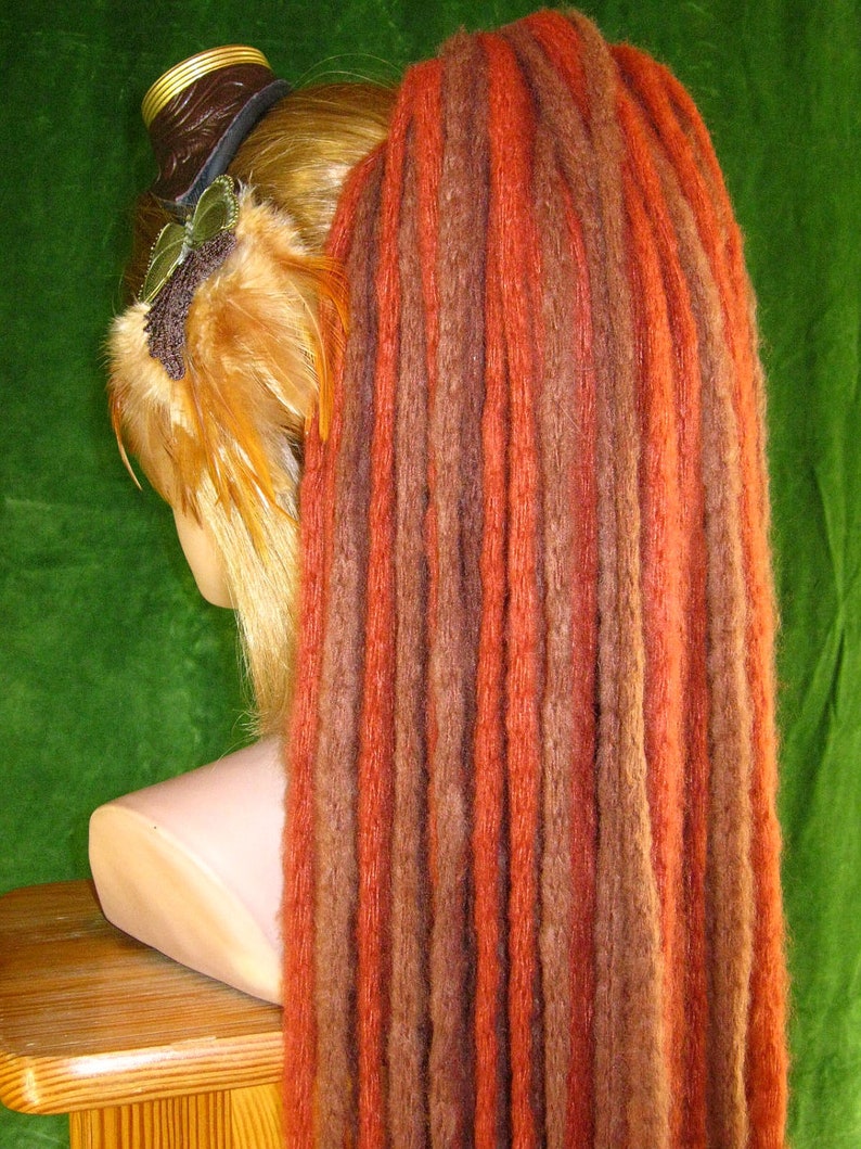 STEAMPUNK Henna Brown DREADLOCKS EXTENSION Yarn Dread Hair Etsy